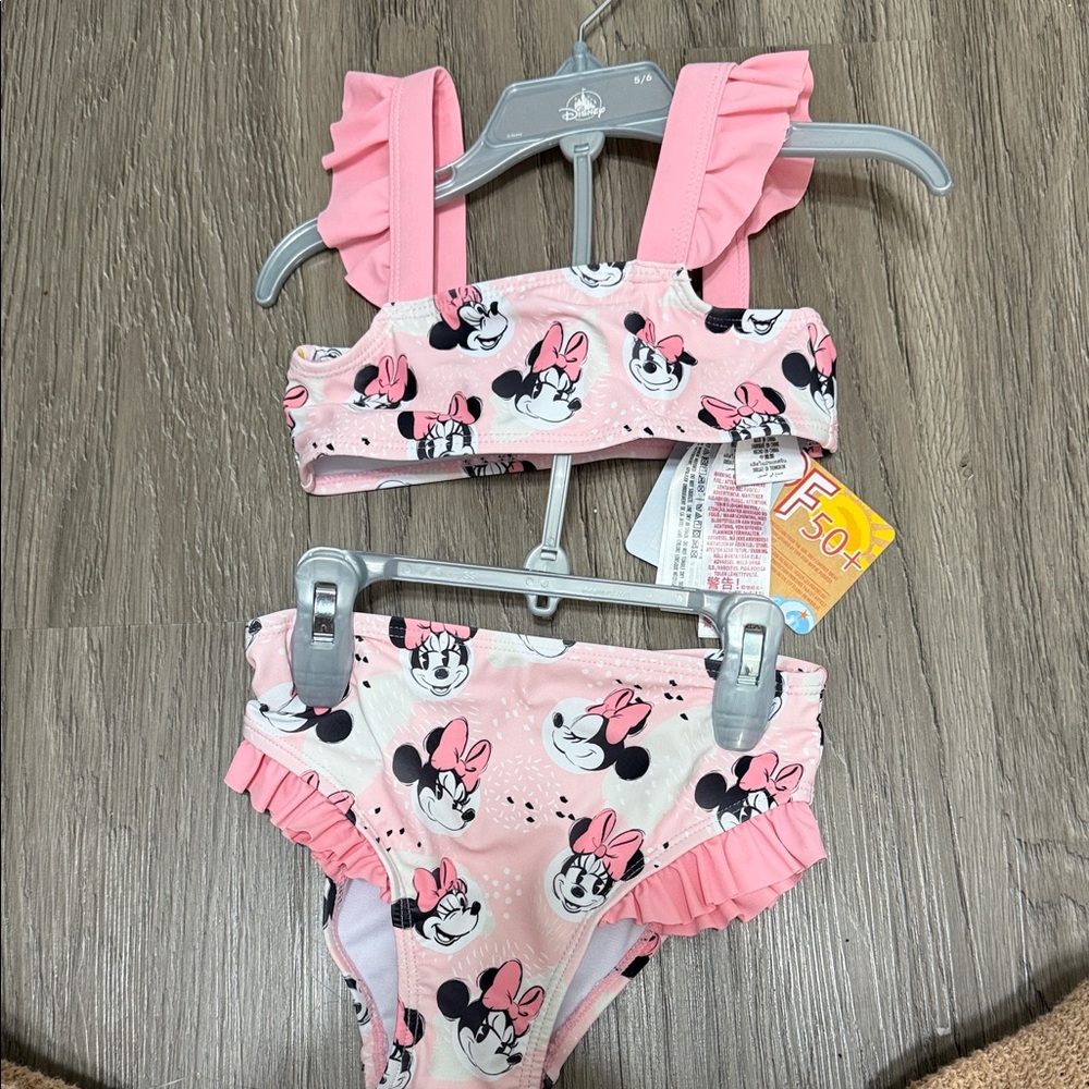 Disney Pink Minnie Mouse Ruffle Bikini Top